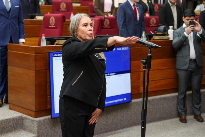 Jura Lucía Mendoza como senadora en reemplazo de "Chaqueñito"