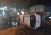 Choque y vuelco en la avenida Manuel Ortiz Guerrero