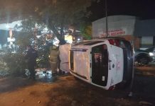 Choque y vuelco en la avenida Manuel Ortiz Guerrero